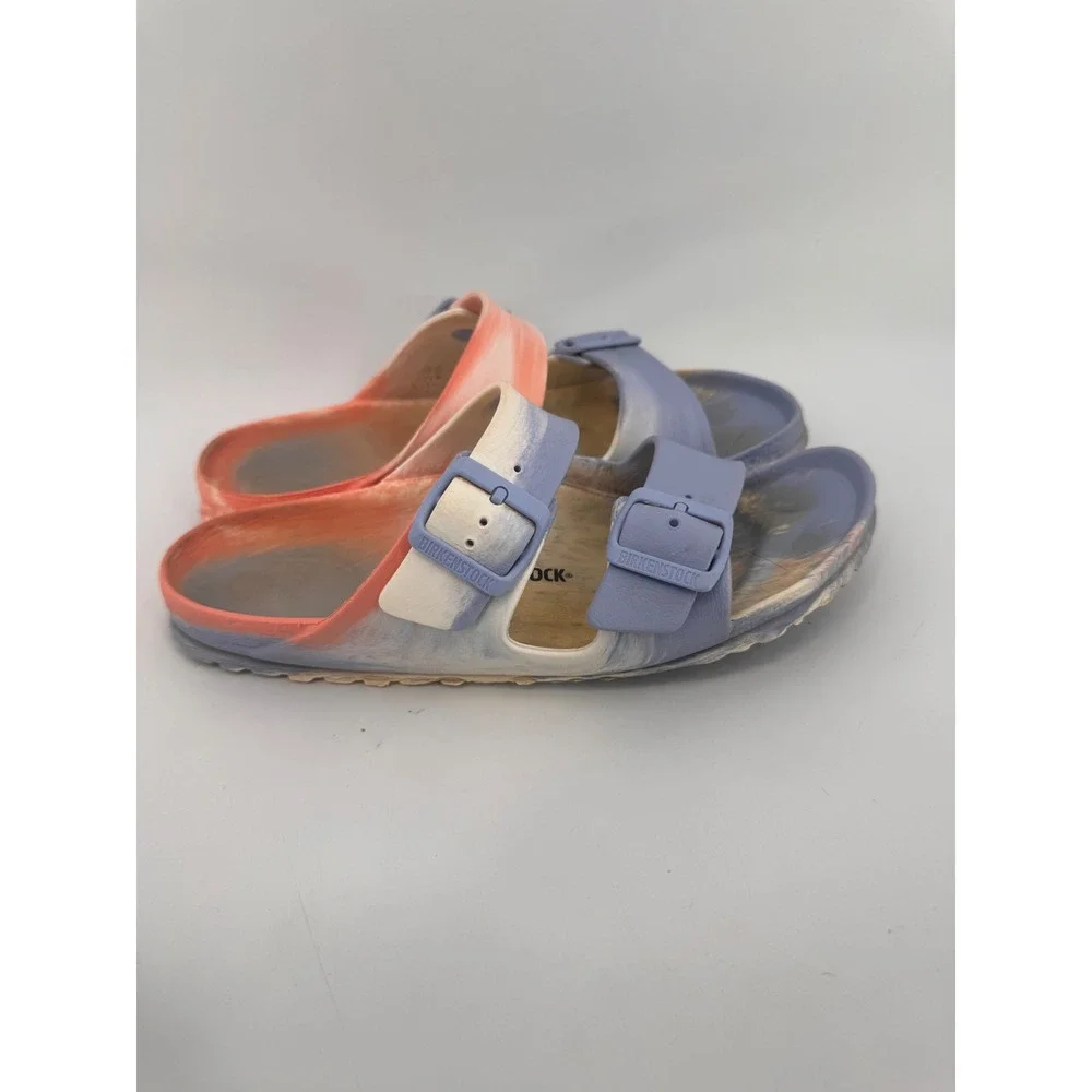 Birkenstock Arizona EVA Sandals Women 9 Narrow Multi Color Marbled Double Strap